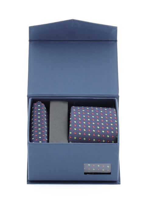 Dark Navy Blue 2-Piece Tie and Pocket Square Set