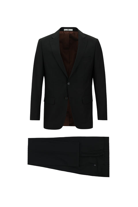Black 6-Drop Regular Fit Standard Cut Suit