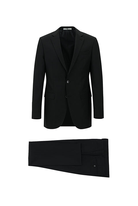 Dark Black 8 Drop Long Slim Fit Suit