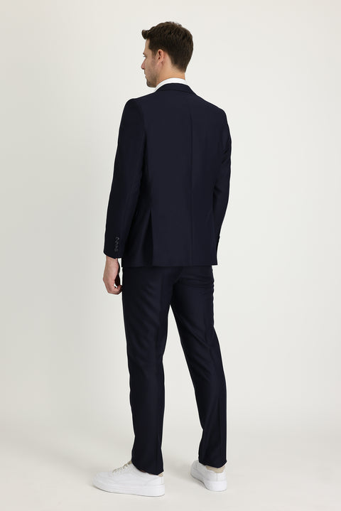 Medium Navy 4-Drop Relaxed Fit Suit