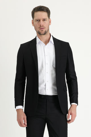  Siyah 7 Drop Slim Fit Dar Kesim Takım Elbise