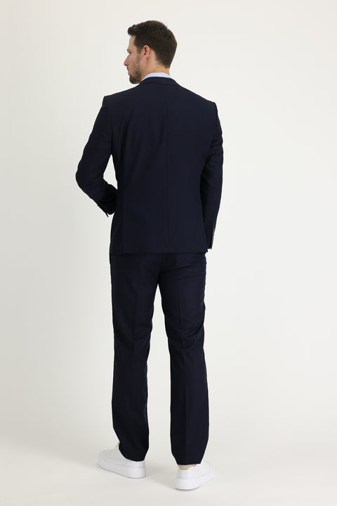 Dark Navy 4-Drop Relaxed Fit Suit