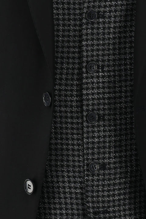 Black 7 Drop Slim Fit Narrow Cut Suit with Vest