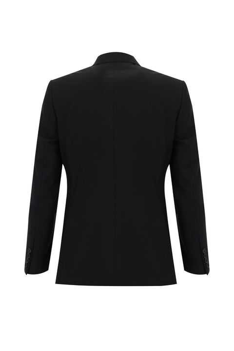 Light Black 7 Drop Slim Fit Narrow Cut Suit with Vest