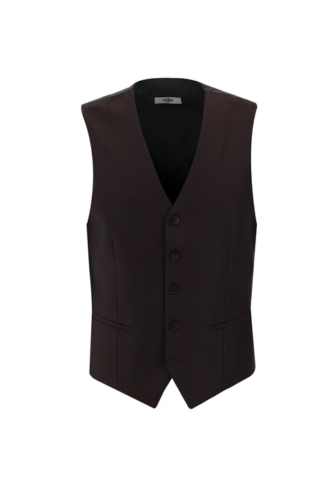 Light Black 7 Drop Slim Fit Narrow Cut Suit with Vest