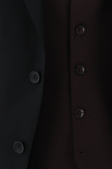 Light Black 7 Drop Slim Fit Narrow Cut Suit with Vest