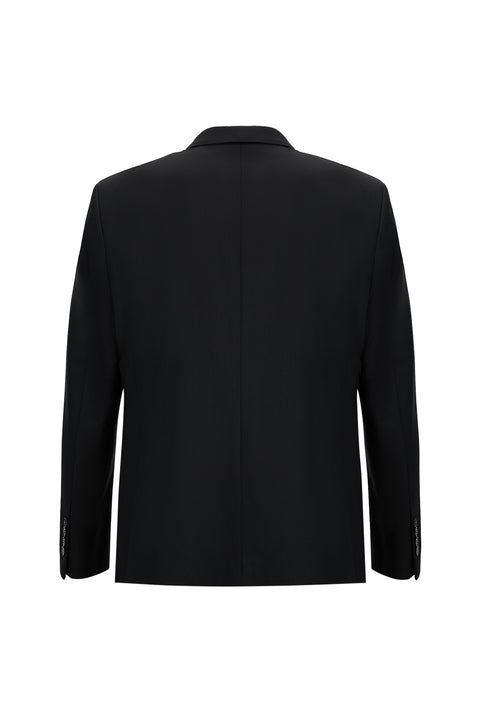 Black 6 Drop Regular Fit Standard Cut Suit with Vest