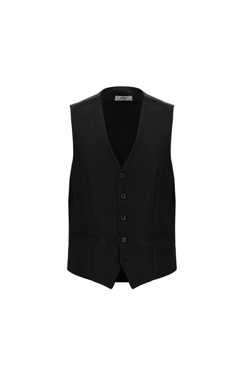 Black 7 Drop Slim Fit Narrow Cut Suit with Vest