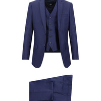Medium Navy 7 Drop Super Slim Fit Extra Narrow Cut Suit with Vest