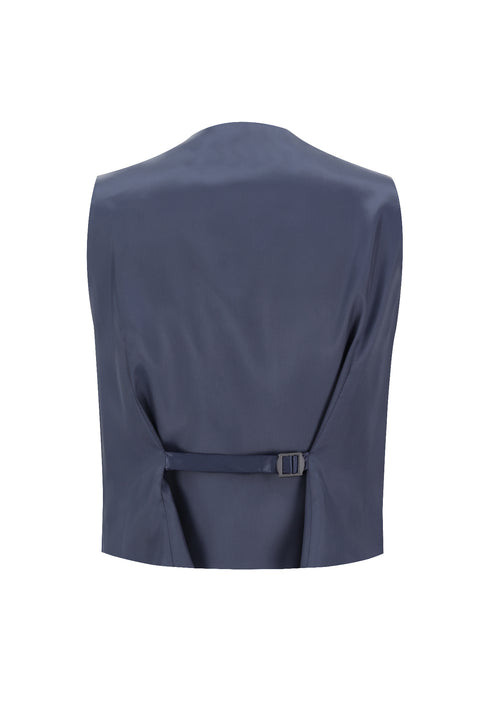 Medium Navy 7 Drop Super Slim Fit Extra Narrow Cut Suit with Vest