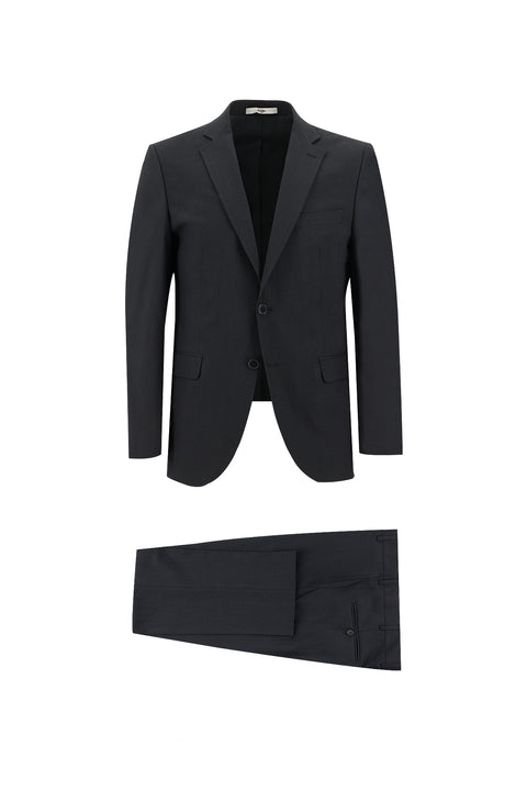 Black 4-Drop Relaxed Fit Suit