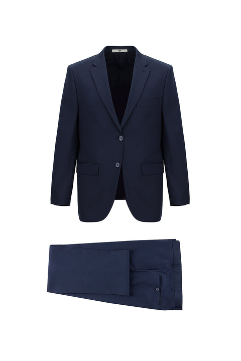 Light Navy Blue 4-Drop Relaxed Fit Suit