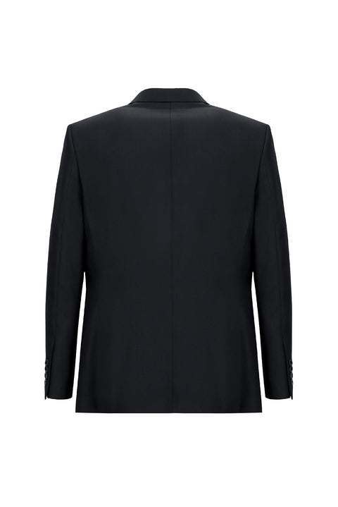 Black and Navy Blue 4-Drop Relaxed Fit Suit