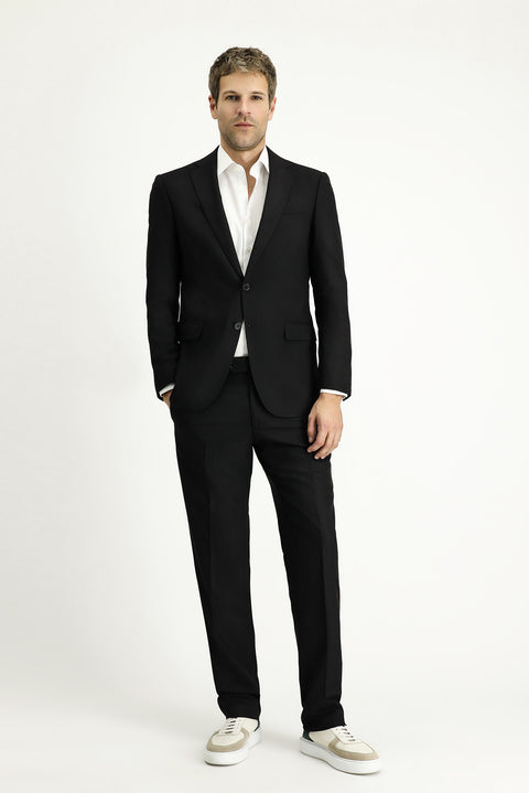 Black 6-Drop Regular Fit Standard Cut Suit
