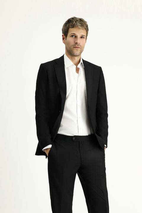 Black 6-Drop Regular Fit Standard Cut Suit