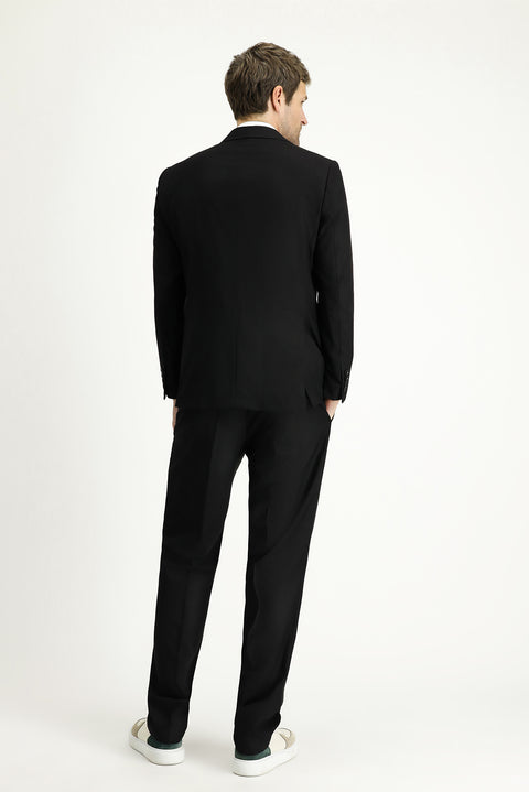 Black 6-Drop Regular Fit Standard Cut Suit
