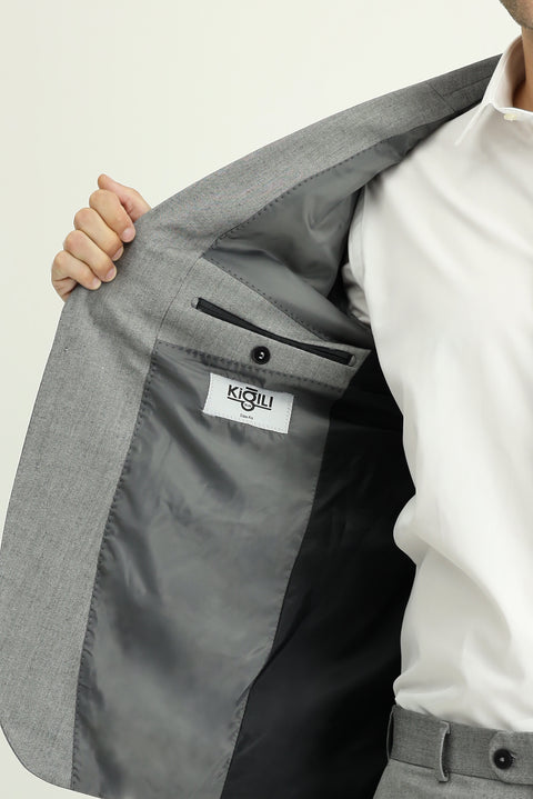 Medium Gray 7 Drop Slim Fit Suit