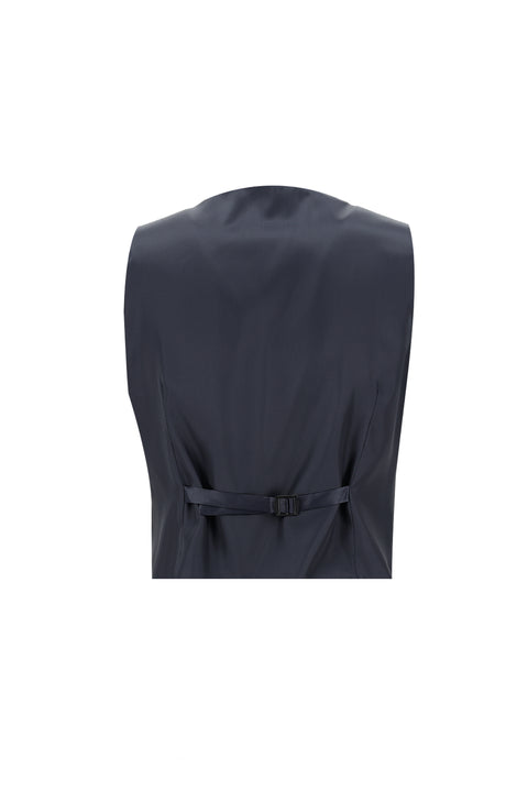 Black and Navy Blue 7 Drop Super Slim Fit Extra Narrow Cut Suit with Vest