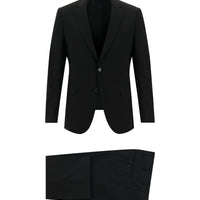 Black 7 Drop Slim Fit Narrow Cut Wool Suit