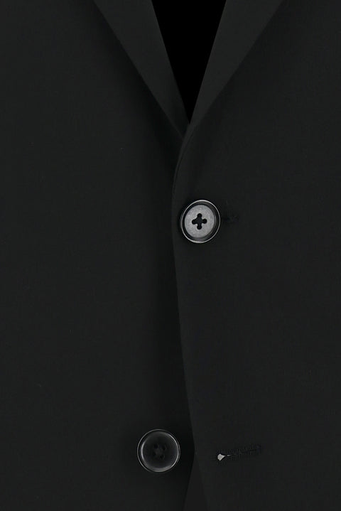 Black 4-Drop Relaxed Fit Wool Suit