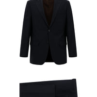 Koyu Lacivert 7 Drop Slim Fit Dar Kesim Yünlü Takım Elbise