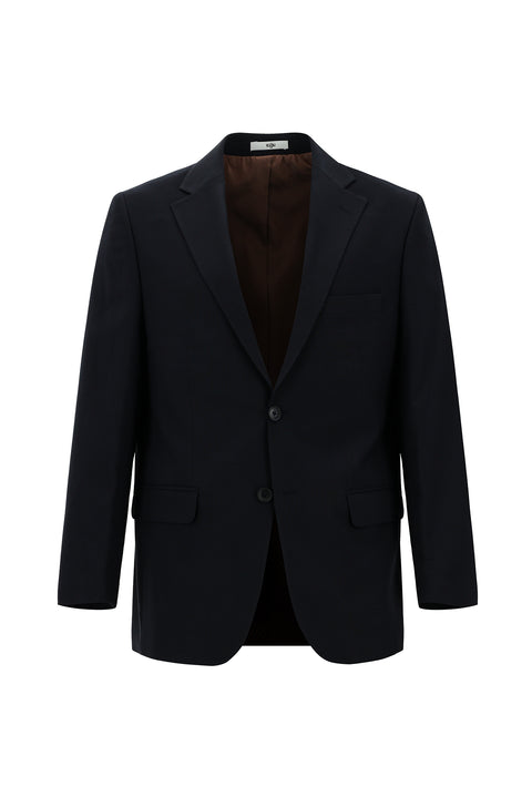 Koyu Lacivert 7 Drop Slim Fit Dar Kesim Yünlü Takım Elbise