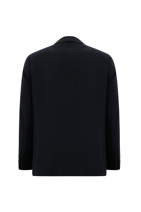 Koyu Lacivert 7 Drop Slim Fit Dar Kesim Yünlü Takım Elbise