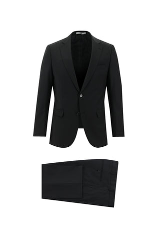  Siyah 7 Drop Slim Fit Dar Kesim Yünlü Takım Elbise