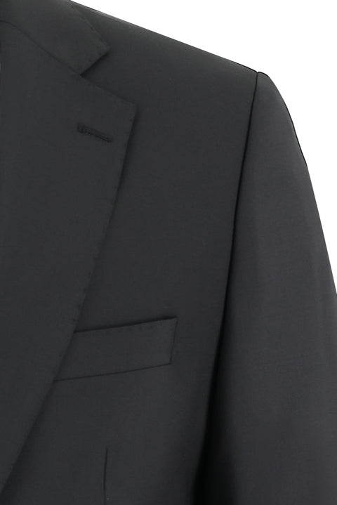 Black 7 Drop Slim Fit Narrow Cut Wool Suit