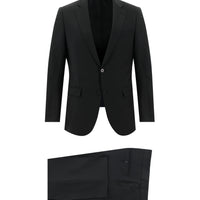 Black 6-Drop Regular Fit Standard Cut Wool Suit