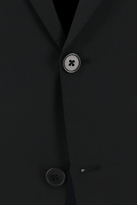 Black 6-Drop Regular Fit Standard Cut Wool Suit