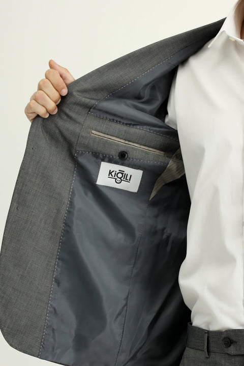Light Gray 6-Drop Regular Fit Standard Cut Suit
