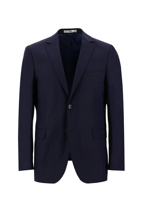 Dark Navy 6 Drop Regular Fit Standard Cut Patterned Suit