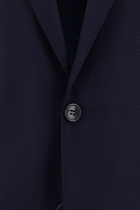 Dark Navy 6 Drop Regular Fit Standard Cut Patterned Suit