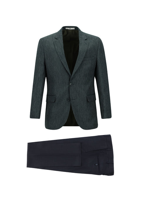 Black 7 Drop Slim Fit Narrow Cut Combination Suit