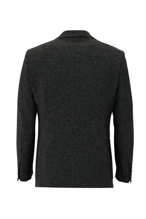 Black 6 Drop Regular Fit Standard Cut Suit with Vest