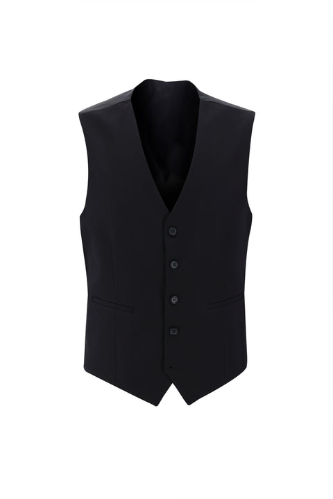 Medium Navy Blue 6 Drop Regular Fit Standard Cut Suit with Vest