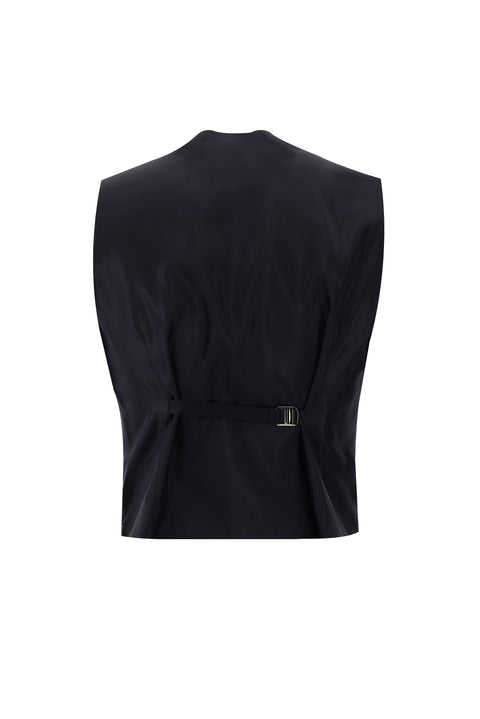 Medium Navy Blue 6 Drop Regular Fit Standard Cut Suit with Vest