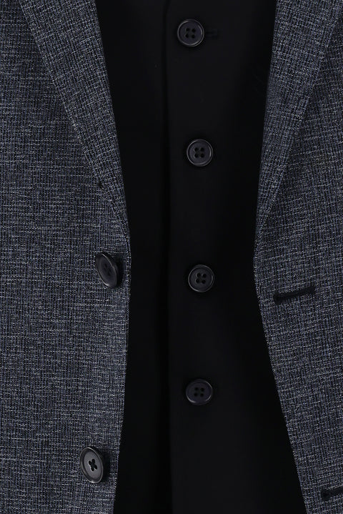 Medium Navy 7 Drop Slim Fit Narrow Cut Suit with Vest