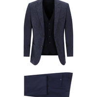 Dark Navy 6 Drop Regular Fit Standard Cut Suit with Vest