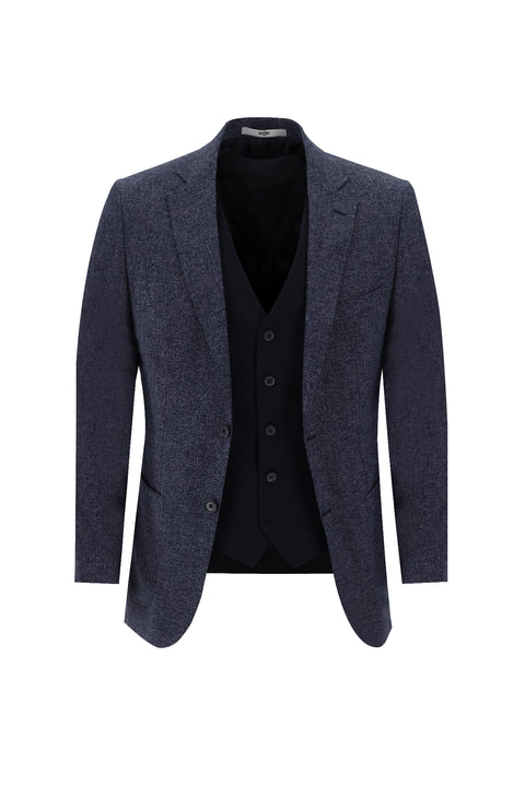 Dark Navy 6 Drop Regular Fit Standard Cut Suit with Vest