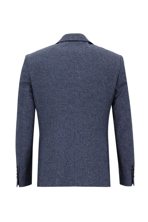 Navy Blue 6 Drop Regular Fit Standard Cut Suit with Vest