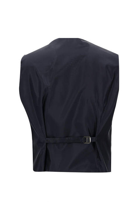 Navy Blue 7 Drop Slim Fit Narrow Cut Suit with Vest