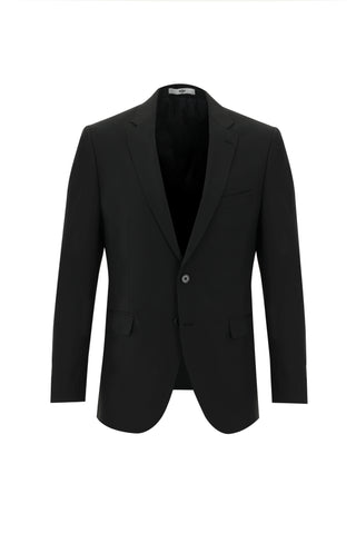 Siyah 6 Drop Regular Fit Standart Kesim Yünlü Takım Elbise
