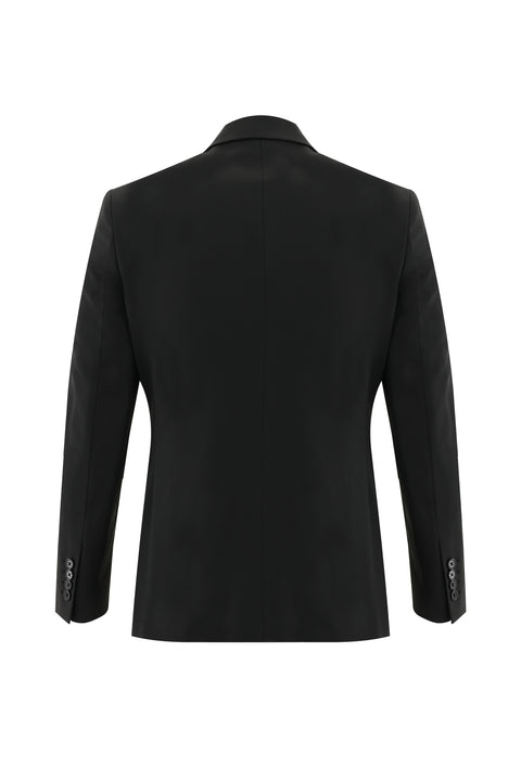 Black 7 Drop Slim Fit Narrow Cut Wool Suit