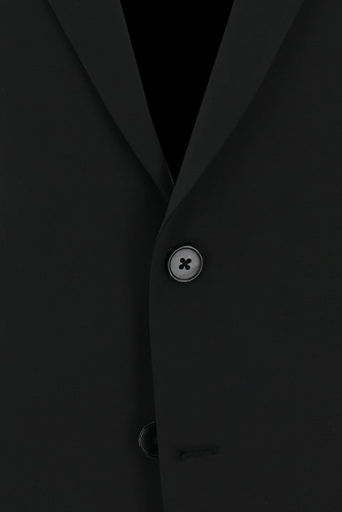 Black 6-Drop Regular Fit Standard Cut Wool Suit