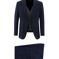 Dark Navy 7 Drop Slim Fit Narrow Cut Wool Combination Suit