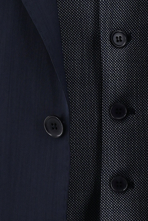 Dark Navy 7 Drop Slim Fit Narrow Cut Wool Combination Suit