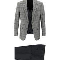 Medium Grey 6 Drop Regular Fit Standard Cut Wool Combination Vest Suit