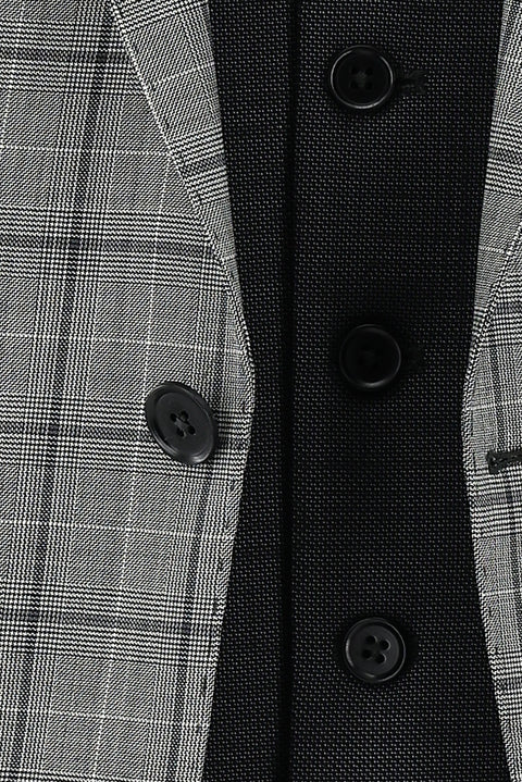 Medium Grey 6 Drop Regular Fit Standard Cut Wool Combination Vest Suit